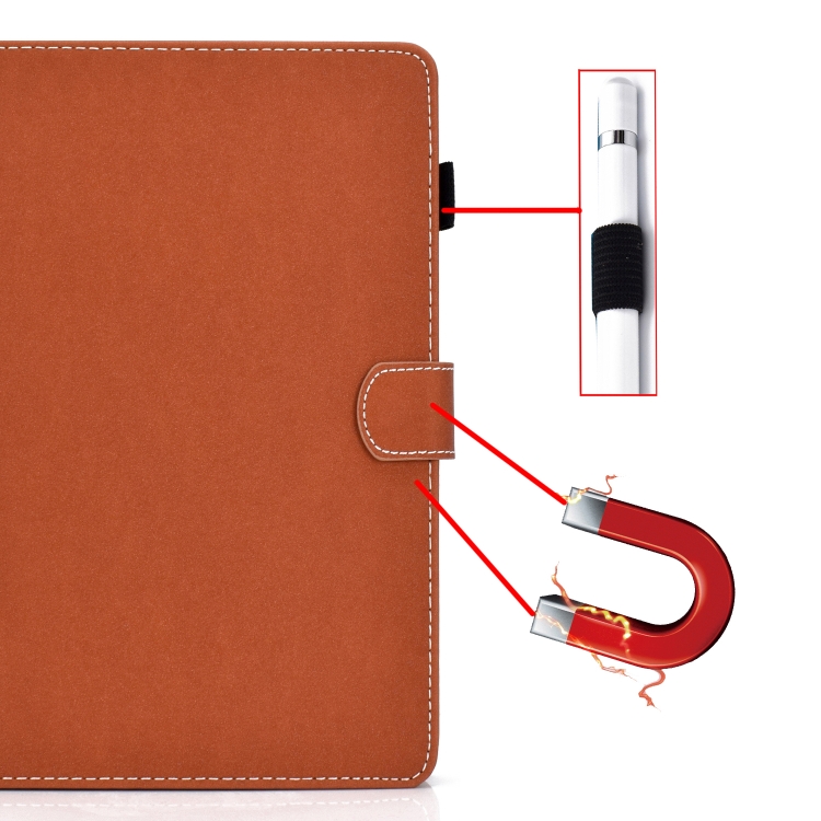 For iPad Pro 11 (2020) Sewing Thread Horizontal Solid Color Flat Leather Tablet Case with Sleep Function & Pen Cover & Anti Skid Strip & Card Slot & Holder(Light Star Brown) For iPad Pro 11 (2020) Sewing Thread Horizontal Solid Color Flat Leather Tablet Case with Sleep Function & Pen Cover & Anti Skid Strip & Card Slot & Holder(Light Star Brown)