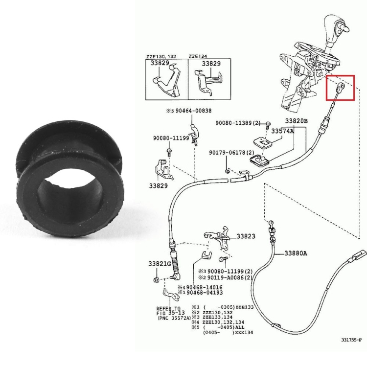 Für Toyota Corolla 2003-2008 Auto Automatikgetriebe Schaltkabel  Endverbinder Buchse