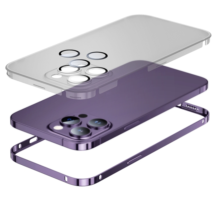 For iPhone 14 Plus 2 in 1 Metal Frame Frosted Phone Case with Lens Film(Black) For iPhone 14 Plus 2 in 1 Metal Frame Frosted Phone Case with Lens Film(Black)