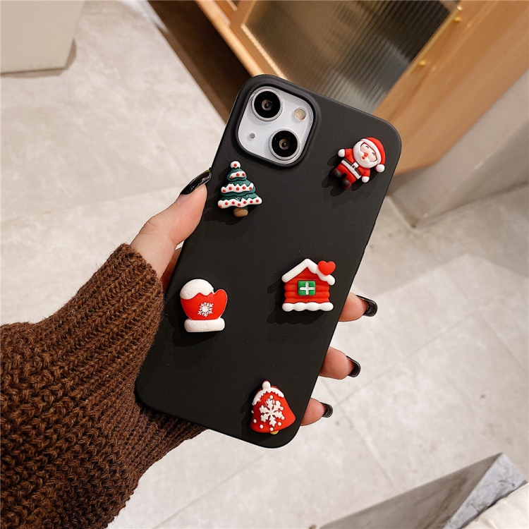 For iPhone 13 mini Christmas Candy Phone Case(Black) For iPhone 13 mini Christmas Candy Phone Case(Black)