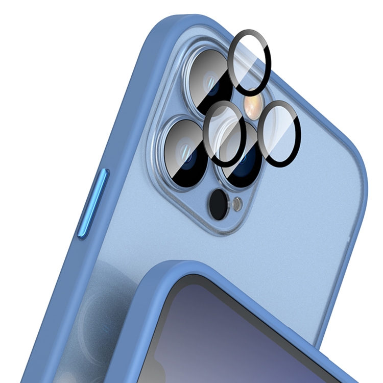 For iPhone 14 Plus 2 in 1 Skin Feel Frosted Phone Case with Lens Film(Sierra Blue) For iPhone 14 Plus 2 in 1 Skin Feel Frosted Phone Case with Lens Film(Sierra Blue)
