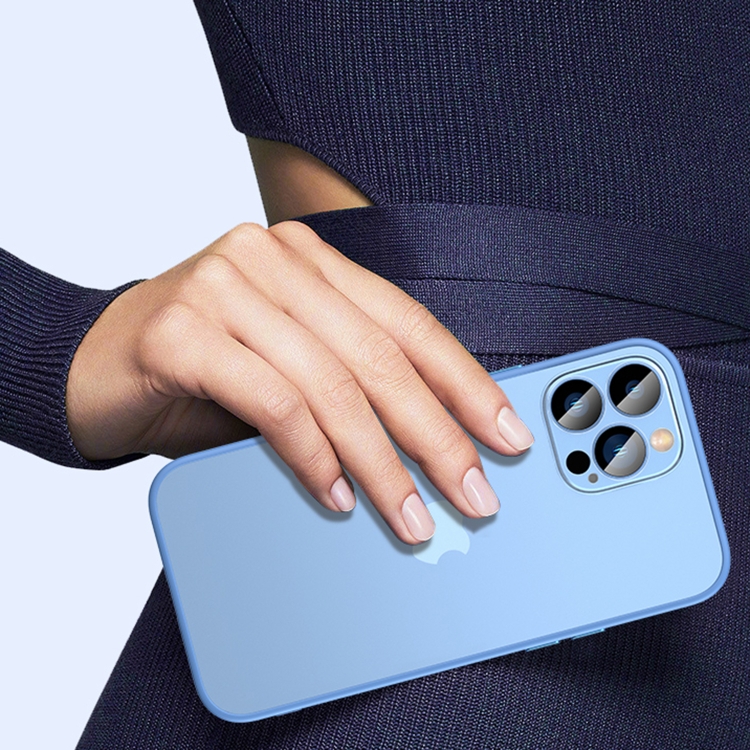 For iPhone 14 Plus 2 in 1 Skin Feel Frosted Phone Case with Lens Film(Sierra Blue) For iPhone 14 Plus 2 in 1 Skin Feel Frosted Phone Case with Lens Film(Sierra Blue)