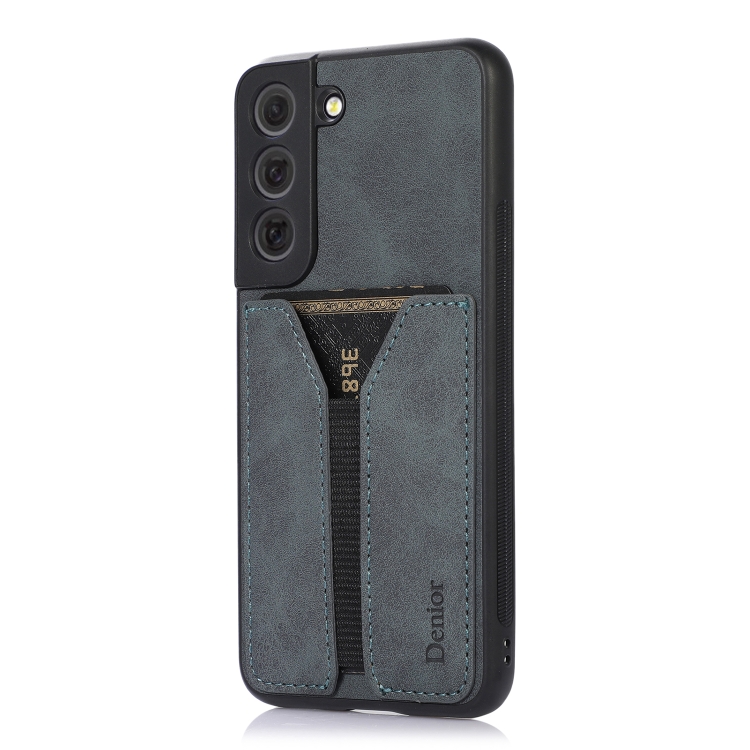 For Samsung Galaxy S22+ 5G Denior DV Elastic Card PU Back Cover Phone Case(Grey) For Samsung Galaxy S22+ 5G Denior DV Elastic Card PU Back Cover Phone Case(Grey)
