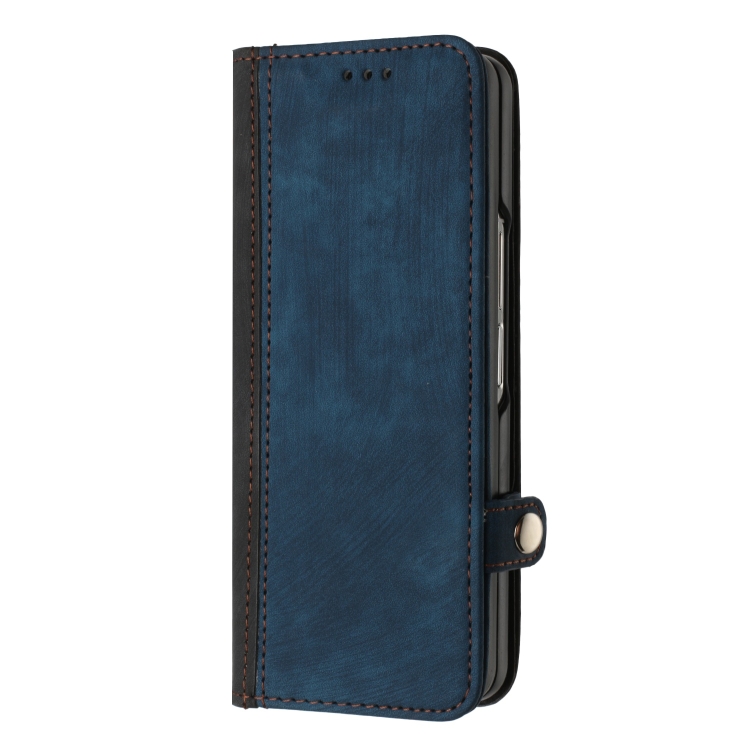For Samsung Galaxy Z Fold 4 5G Side Buckle Double Fold Leather Phone Case(Royal Blue) For Samsung Galaxy Z Fold 4 5G Side Buckle Double Fold Leather Phone Case(Royal Blue)