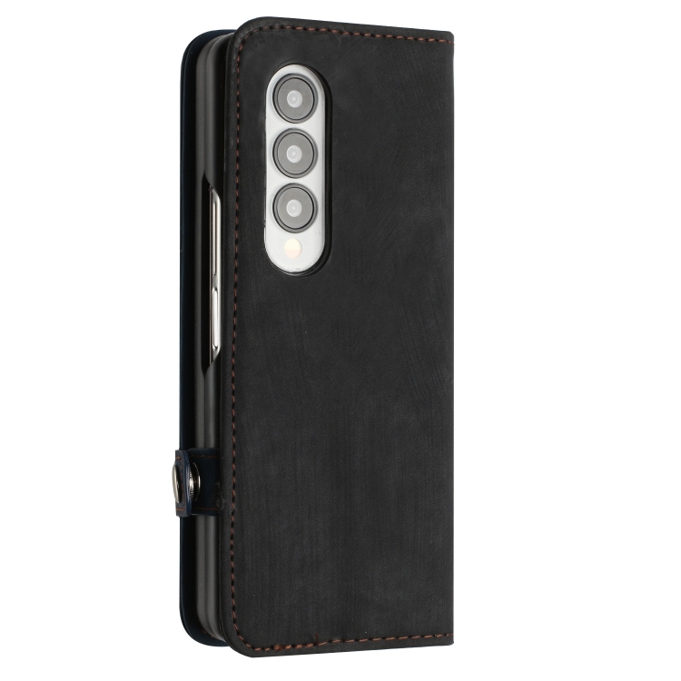 For Samsung Galaxy Z Fold 4 5G Side Buckle Double Fold Leather Phone Case(Royal Blue) For Samsung Galaxy Z Fold 4 5G Side Buckle Double Fold Leather Phone Case(Royal Blue)