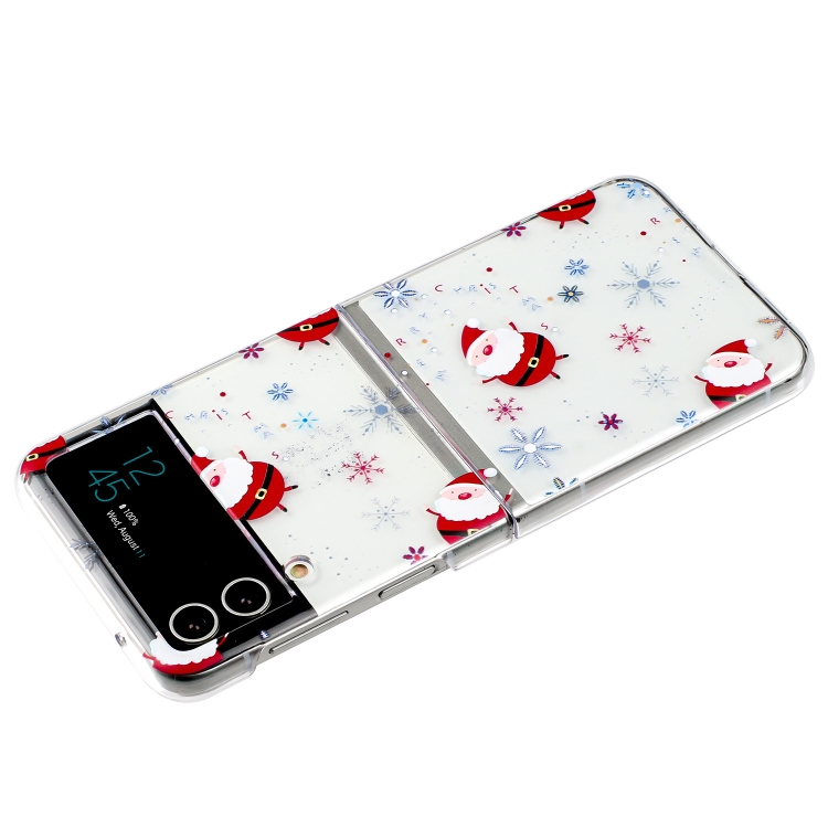 For Samsung Galaxy Z Flip 4 5G Foldable Christmas Colored Painting PC Phone Case(Snowflake Santa) For Samsung Galaxy Z Flip 4 5G Foldable Christmas Colored Painting PC Phone Case(Snowflake Santa)