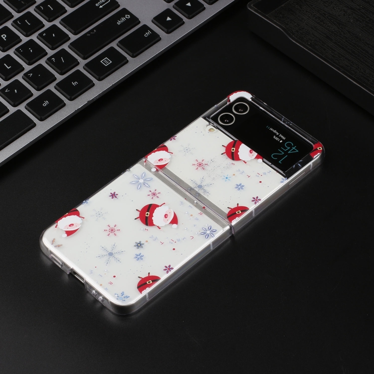 For Samsung Galaxy Z Flip 4 5G Foldable Christmas Colored Painting PC Phone Case(Snowflake Santa) For Samsung Galaxy Z Flip 4 5G Foldable Christmas Colored Painting PC Phone Case(Snowflake Santa)