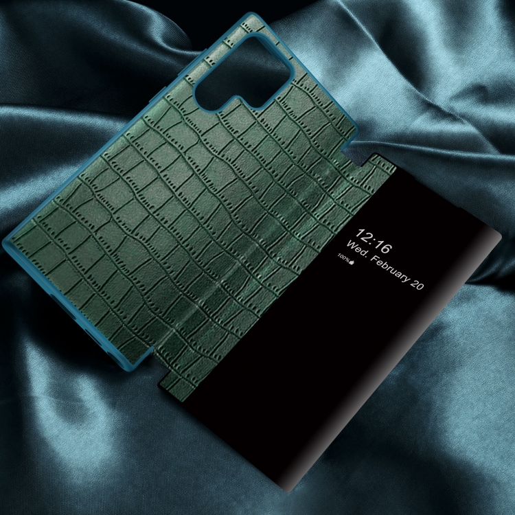 For Samsung Galaxy S23 Ultra 5G Crocodile Texture Window View Leather Phone Case(Green) For Samsung Galaxy S23 Ultra 5G Crocodile Texture Window View Leather Phone Case(Green)