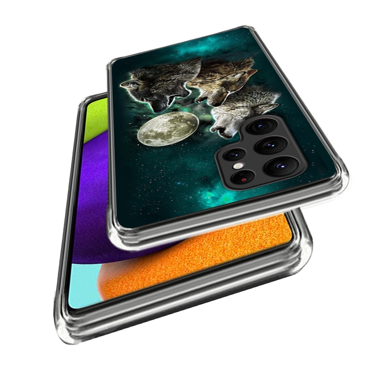 For Samsung Galaxy S23 Ultra 5G Laser IMD Pattern TPU Phone Case(Wolf) For Samsung Galaxy S23 Ultra 5G Laser IMD Pattern TPU Phone Case(Wolf)
