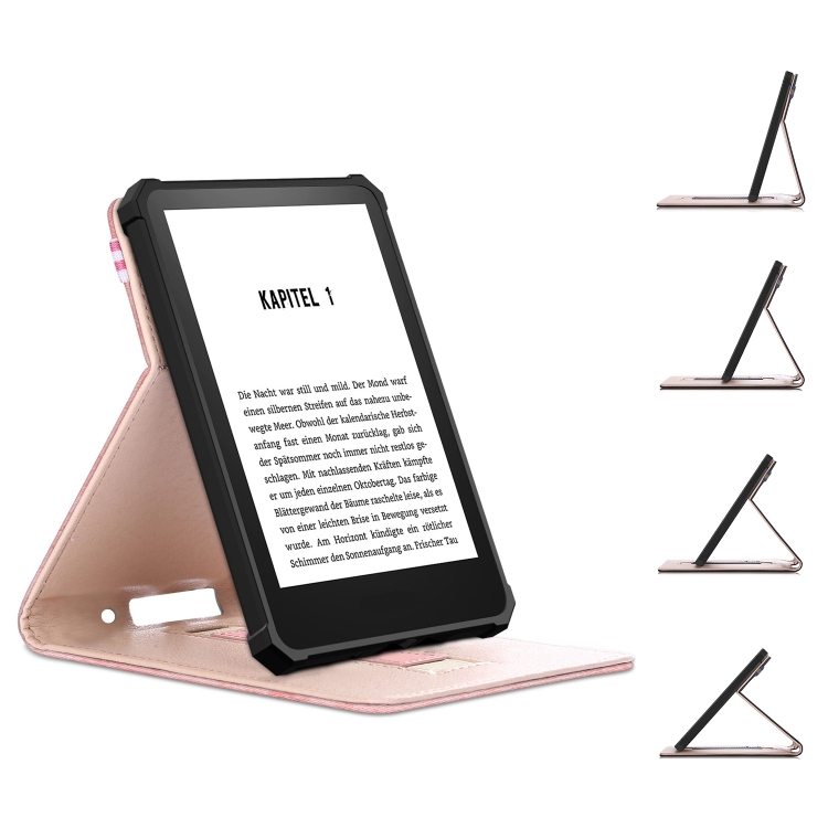 Pour  Kindle 11e génération 2022 6,0 pouces en tissu marbré Texture  Cuir Tablet Smart Case (Rose)