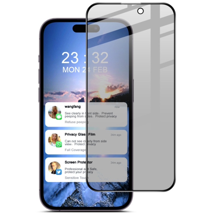 For iPhone 14 Pro Max IMAK HD Full Screen Anti-spy Tempered Glass Protective Film For iPhone 14 Pro Max IMAK HD Full Screen Anti-spy Tempered Glass Protective Film
