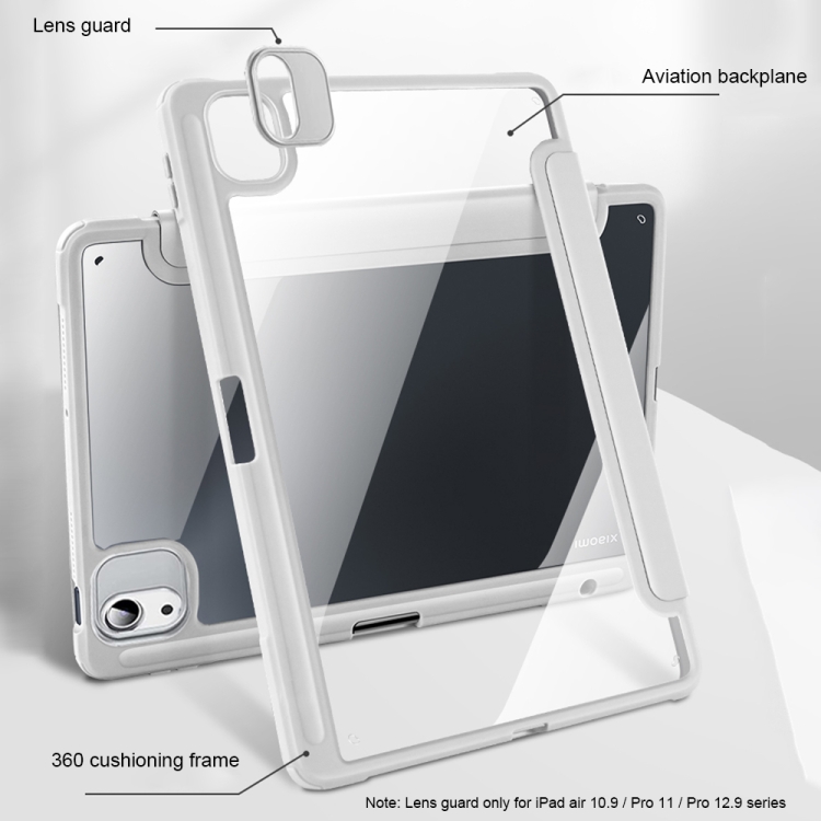Armor Shockproof Leather Smart Tablet Case with Pen Slot For iPad Pro 12.9 2022 / 2021 / 2020 / 2018 (Grey) Armor Shockproof Leather Smart Tablet Case with Pen Slot For iPad Pro 12.9 2022 / 2021 / 2020 / 2018 (Grey)