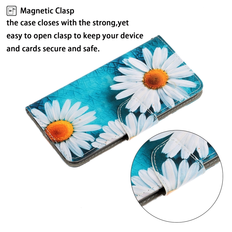 For Samsung Galaxy S23+ 5G Colored Drawing Pattern Leather Phone Case(Daisy) For Samsung Galaxy S23+ 5G Colored Drawing Pattern Leather Phone Case(Daisy)