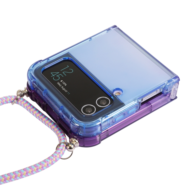 For Samsung Galaxy Z Flip4 5G Gradient Color Shockproof Phone Case with Lanyard(Gradient Pink Yellow) For Samsung Galaxy Z Flip4 5G Gradient Color Shockproof Phone Case with Lanyard(Gradient Pink Yellow)