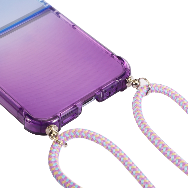 For Samsung Galaxy Z Flip4 5G Gradient Color Shockproof Phone Case with Lanyard(Gradient Pink Yellow) For Samsung Galaxy Z Flip4 5G Gradient Color Shockproof Phone Case with Lanyard(Gradient Pink Yellow)