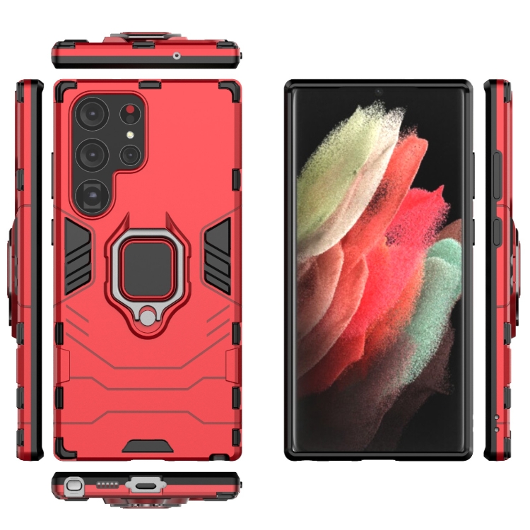 For Samsung Galaxy S23 Ultra 5G Magnetic Ring Holder PC + TPU Phone Case(Red) For Samsung Galaxy S23 Ultra 5G Magnetic Ring Holder PC + TPU Phone Case(Red)