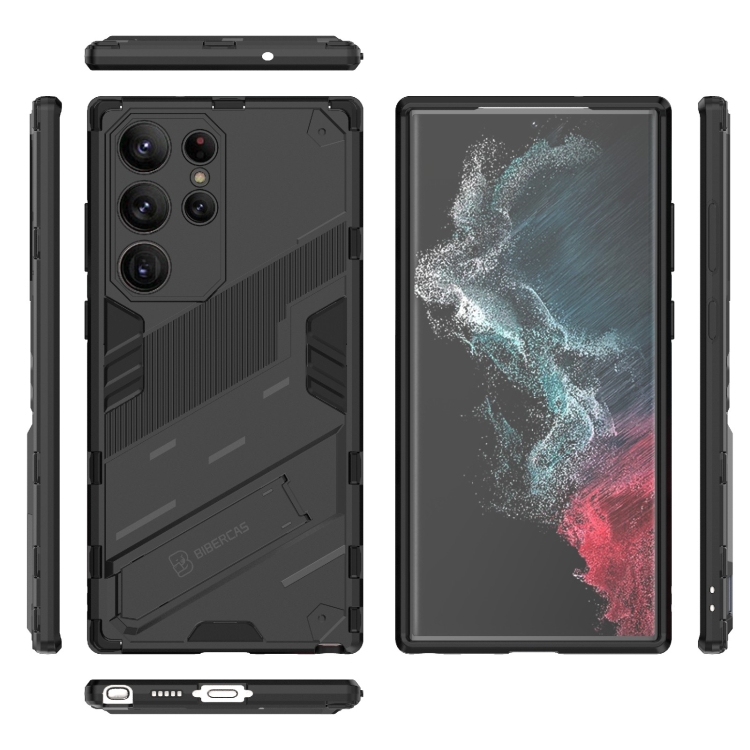 For Samsung Galaxy S23 Ultra 5G Punk Armor 2 in 1 PC + TPU Shockproof Phone Case with Invisible Holder(Black) For Samsung Galaxy S23 Ultra 5G Punk Armor 2 in 1 PC + TPU Shockproof Phone Case with Invisible Holder(Black)