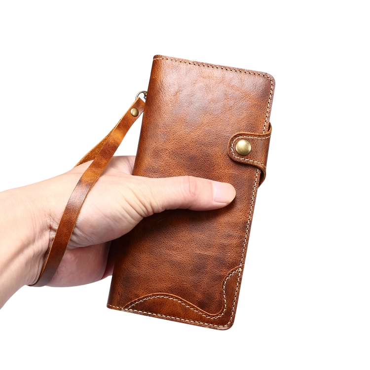 For Samsung Galaxy Note20 Denior Oil Wax Cowhide Magnetic Button Genuine Leather Case(Black) For Samsung Galaxy Note20 Denior Oil Wax Cowhide Magnetic Button Genuine Leather Case(Black)