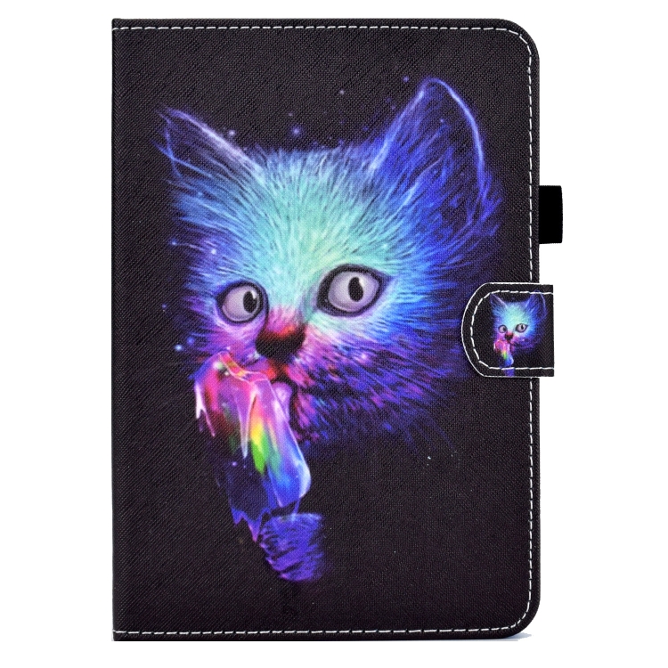 For iPad 10th Gen 10.9 2022 Colored Drawing Stitching Smart Leather Tablet Case(Super Cat) For iPad 10th Gen 10.9 2022 Colored Drawing Stitching Smart Leather Tablet Case(Super Cat)