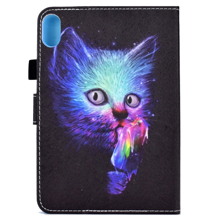 For iPad 10th Gen 10.9 2022 Colored Drawing Stitching Smart Leather Tablet Case(Super Cat) For iPad 10th Gen 10.9 2022 Colored Drawing Stitching Smart Leather Tablet Case(Super Cat)