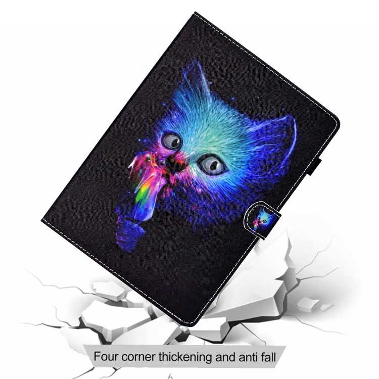 For iPad 10th Gen 10.9 2022 Colored Drawing Stitching Smart Leather Tablet Case(Super Cat) For iPad 10th Gen 10.9 2022 Colored Drawing Stitching Smart Leather Tablet Case(Super Cat)