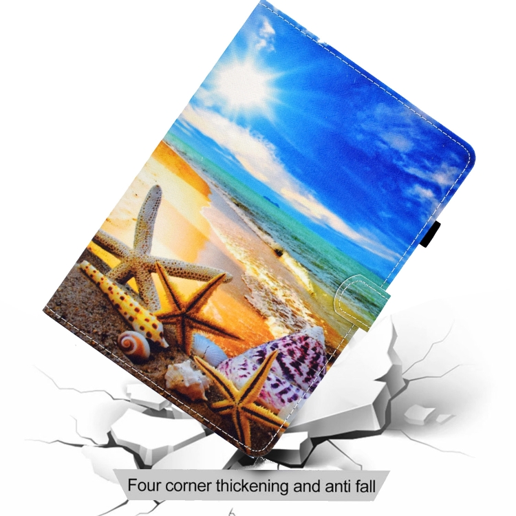 For iPad 10th Gen 10.9 2022 Colored Drawing Stitching Smart Leather Tablet Case(Blue Sky Starfish) For iPad 10th Gen 10.9 2022 Colored Drawing Stitching Smart Leather Tablet Case(Blue Sky Starfish)