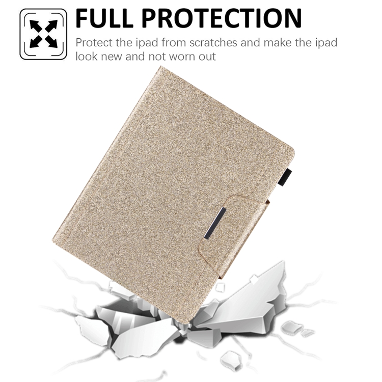 For iPad 10th Gen 10.9 2022 Glitter Metal Buckle Leather Smart Tablet Case(Gold) For iPad 10th Gen 10.9 2022 Glitter Metal Buckle Leather Smart Tablet Case(Gold)