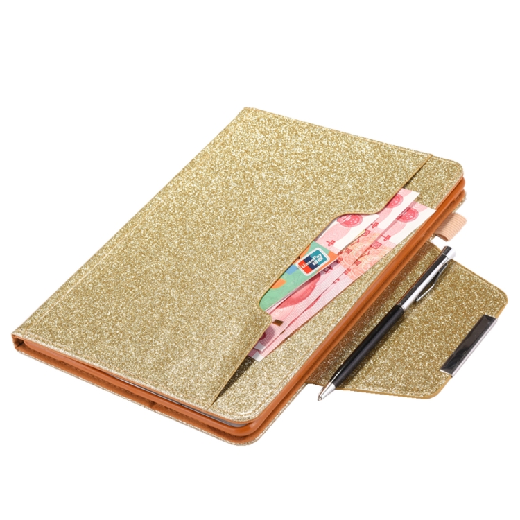For iPad 10th Gen 10.9 2022 Glitter Metal Buckle Leather Smart Tablet Case(Gold) For iPad 10th Gen 10.9 2022 Glitter Metal Buckle Leather Smart Tablet Case(Gold)