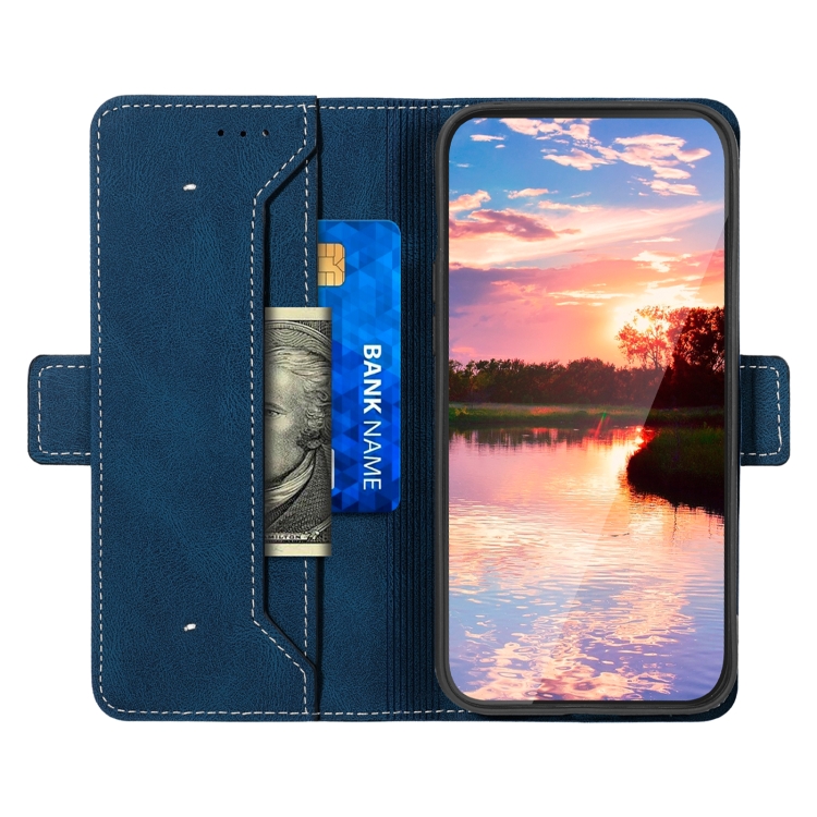 For Samsung Galaxy S23+ 5G Stitching Side-Magnetic RFID Leather Phone Case(Royal Blue)