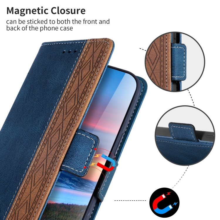 For Samsung Galaxy S23+ 5G Stitching Side-Magnetic RFID Leather Phone Case(Royal Blue)