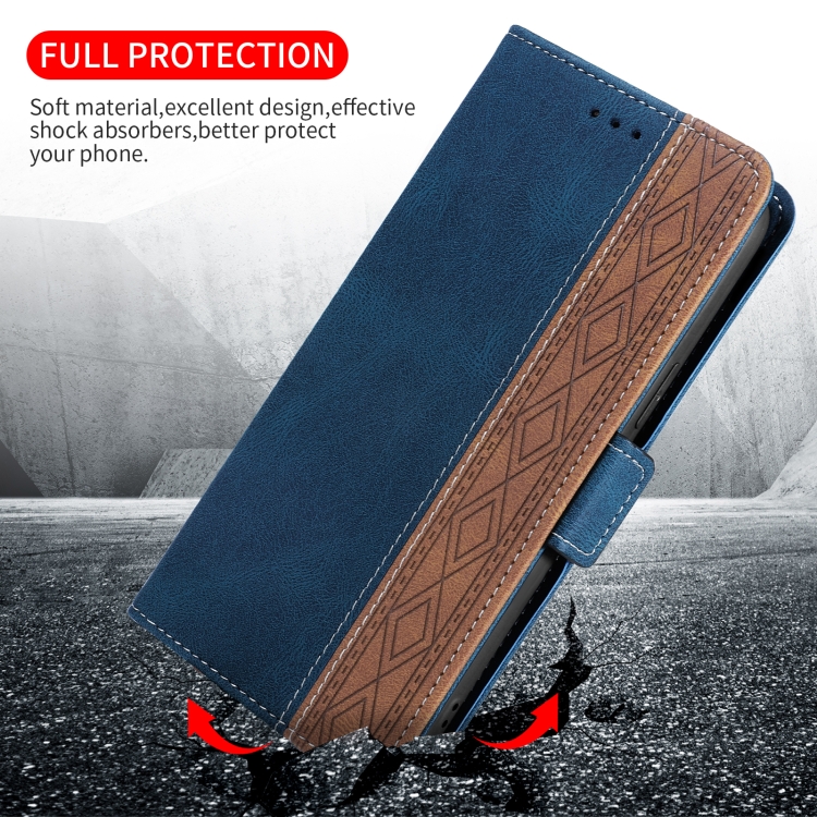 For Samsung Galaxy S23+ 5G Stitching Side-Magnetic RFID Leather Phone Case(Royal Blue)