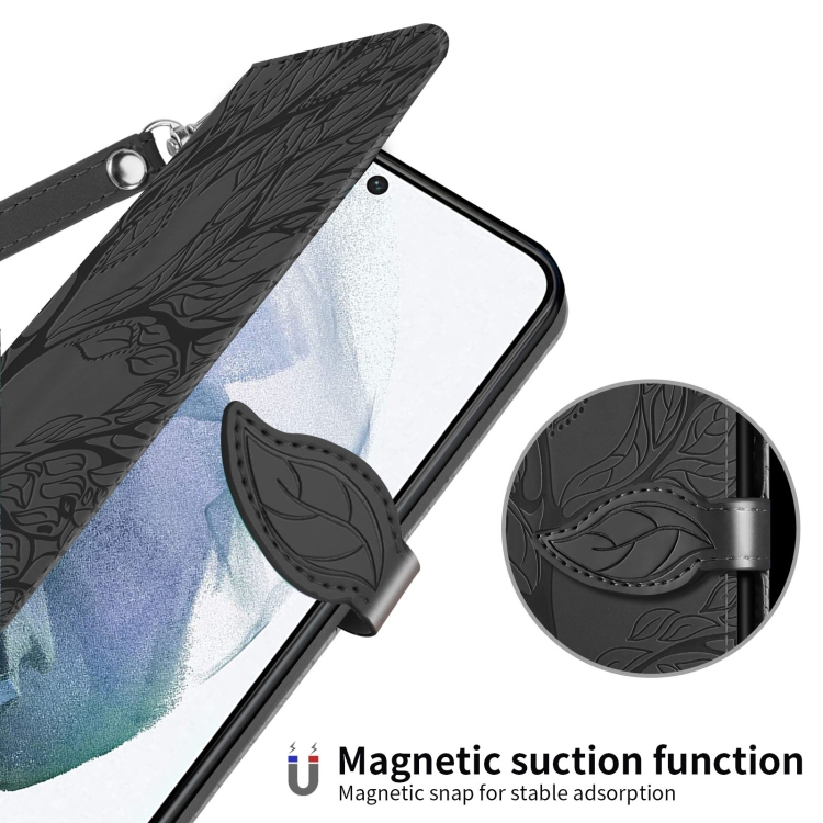 For Samsung Galaxy S23+ 5G Life Tree Embossing Pattern Leather Phone Case(Black) For Samsung Galaxy S23+ 5G Life Tree Embossing Pattern Leather Phone Case(Black)