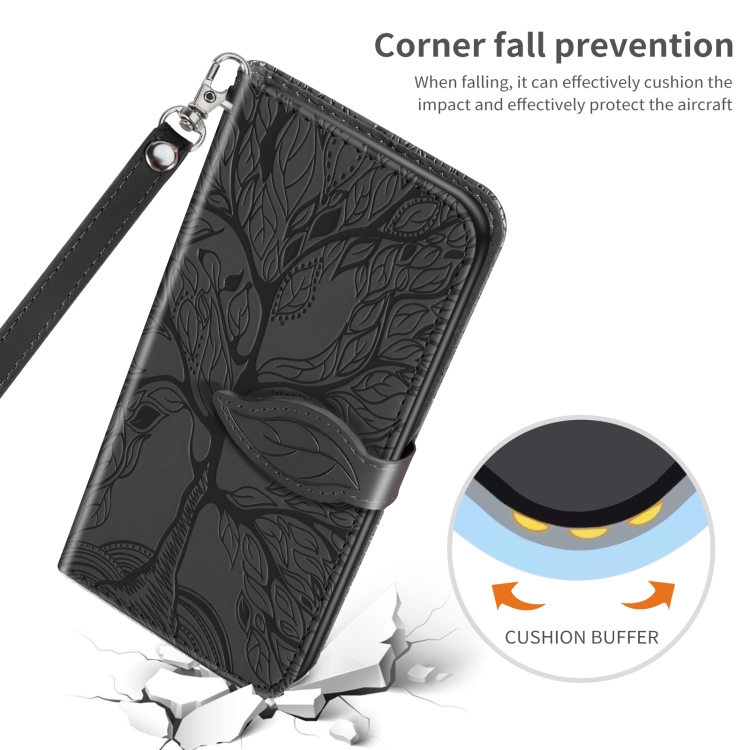 For Samsung Galaxy S23+ 5G Life Tree Embossing Pattern Leather Phone Case(Black) For Samsung Galaxy S23+ 5G Life Tree Embossing Pattern Leather Phone Case(Black)