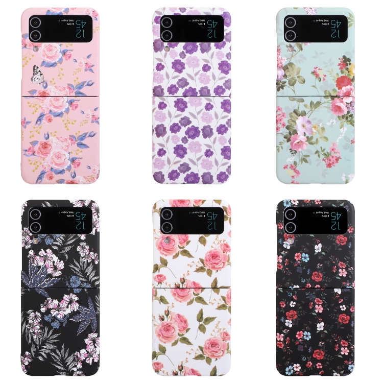 For Samsung Galaxy Z Flip4 5G Flowers Pattern Folded Shockproof Phone Case(White Peonies) For Samsung Galaxy Z Flip4 5G Flowers Pattern Folded Shockproof Phone Case(White Peonies)