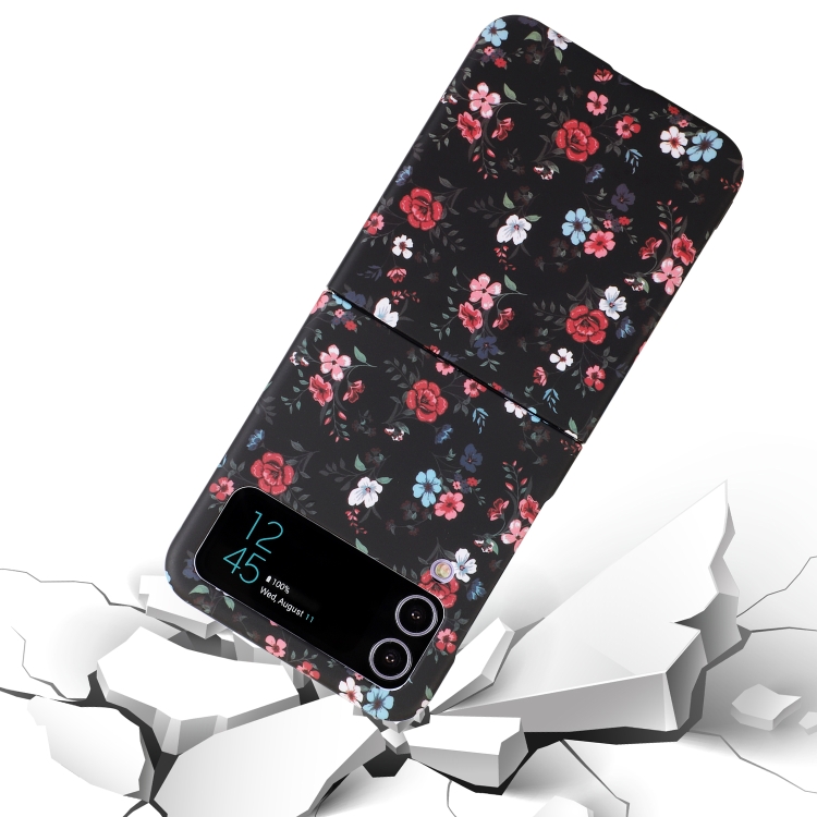 For Samsung Galaxy Z Flip4 5G Flowers Pattern Folded Shockproof Phone Case(White Peonies) For Samsung Galaxy Z Flip4 5G Flowers Pattern Folded Shockproof Phone Case(White Peonies)