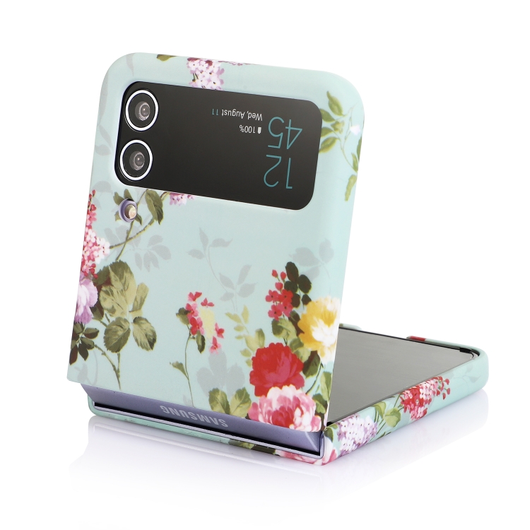 For Samsung Galaxy Z Flip4 5G Flowers Pattern Folded Shockproof Phone Case(White Peonies) For Samsung Galaxy Z Flip4 5G Flowers Pattern Folded Shockproof Phone Case(White Peonies)