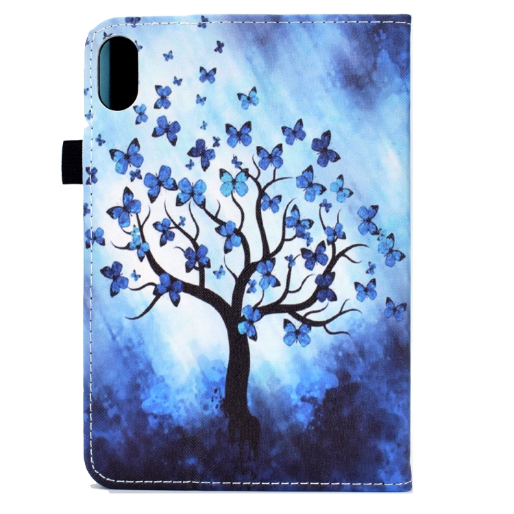 For iPad 10th Gen 10.9 2022 Colored Drawing Stitching Elastic Band Smart Leather Tablet Case(Butterfly Tree) For iPad 10th Gen 10.9 2022 Colored Drawing Stitching Elastic Band Smart Leather Tablet Case(Butterfly Tree)