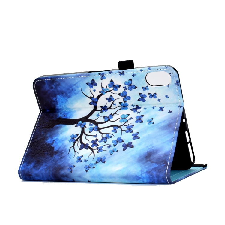 For iPad 10th Gen 10.9 2022 Colored Drawing Stitching Elastic Band Smart Leather Tablet Case(Butterfly Tree) For iPad 10th Gen 10.9 2022 Colored Drawing Stitching Elastic Band Smart Leather Tablet Case(Butterfly Tree)