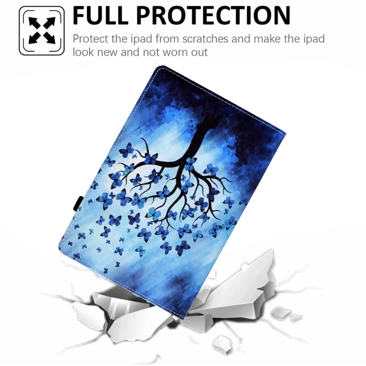 For iPad 10th Gen 10.9 2022 Colored Drawing Stitching Elastic Band Smart Leather Tablet Case(Butterfly Tree) For iPad 10th Gen 10.9 2022 Colored Drawing Stitching Elastic Band Smart Leather Tablet Case(Butterfly Tree)