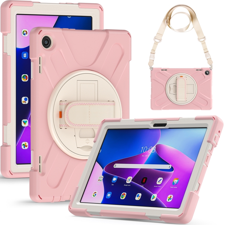 Pour Lenovo Tab M10 10.1 3rd Gen Silicone + PC Housse de protection pour  tablette (Cherry Blossom Pink)