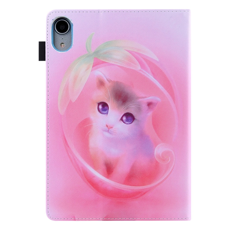 For iPad 10th Gen 10.9 2022 Colored Drawing Leather Smart Tablet Case(Pink Cat) For iPad 10th Gen 10.9 2022 Colored Drawing Leather Smart Tablet Case(Pink Cat)