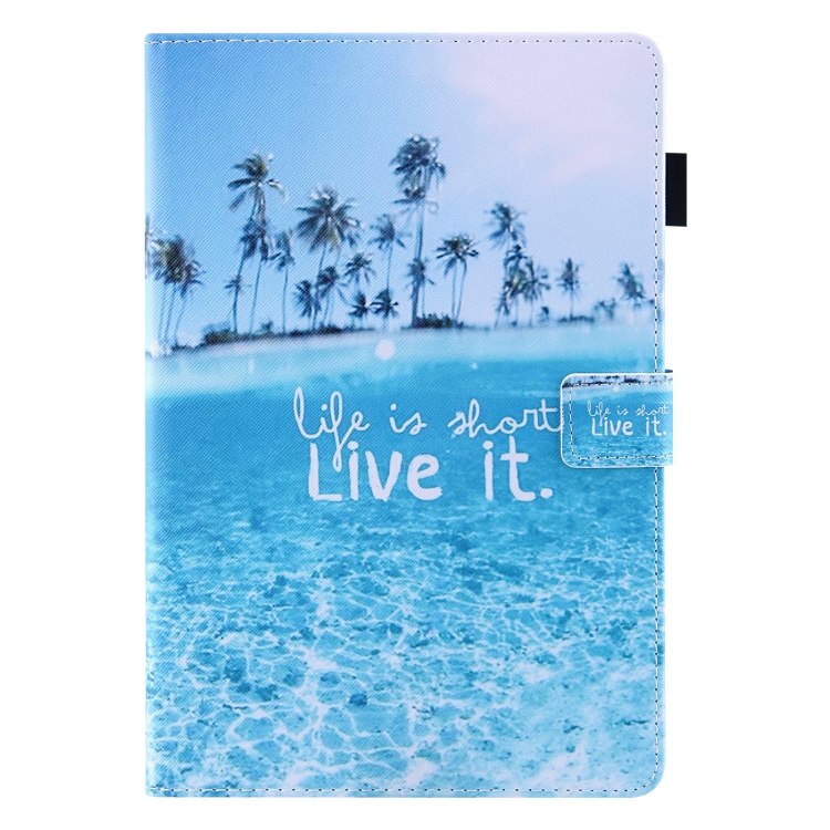 For iPad 10th Gen 10.9 2022 Colored Drawing Leather Smart Tablet Case(Beach) For iPad 10th Gen 10.9 2022 Colored Drawing Leather Smart Tablet Case(Beach)