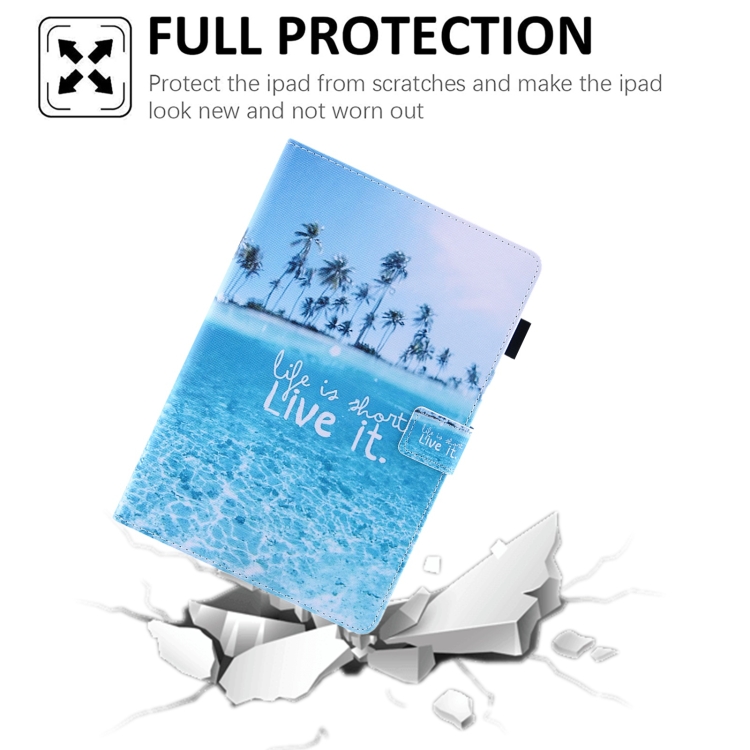 For iPad 10th Gen 10.9 2022 Colored Drawing Leather Smart Tablet Case(Beach) For iPad 10th Gen 10.9 2022 Colored Drawing Leather Smart Tablet Case(Beach)