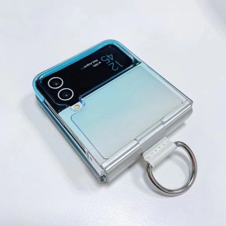 For Samsung Galaxy Z Flip4 5G Gradient Color Ring Holder Fold Phone Case(Gradient Green) For Samsung Galaxy Z Flip4 5G Gradient Color Ring Holder Fold Phone Case(Gradient Green)
