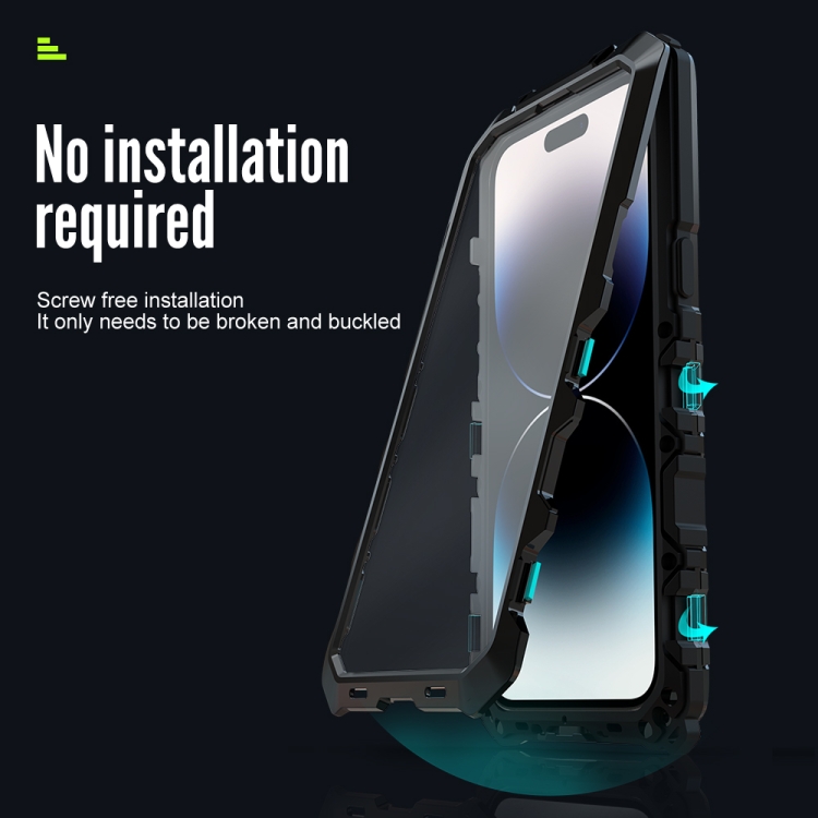 For iPhone 14 R-JUST Life Waterproof Dustproof Shockproof Phone Case(Black) For iPhone 14 R-JUST Life Waterproof Dustproof Shockproof Phone Case(Black)