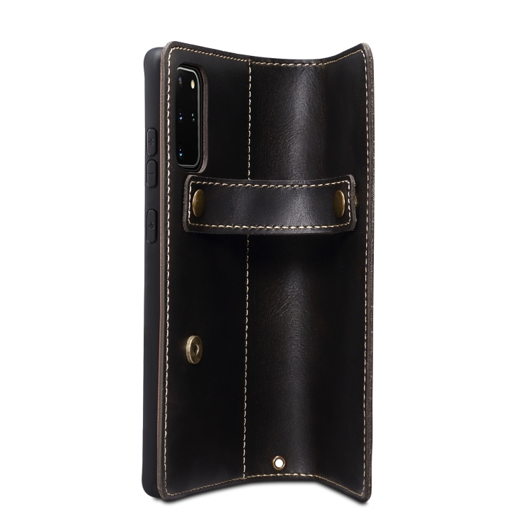 For Samsung Galaxy Note20 Denior Oil Wax Cowhide DK Magnetic Button Leather Phone Case(Black) For Samsung Galaxy Note20 Denior Oil Wax Cowhide DK Magnetic Button Leather Phone Case(Black)