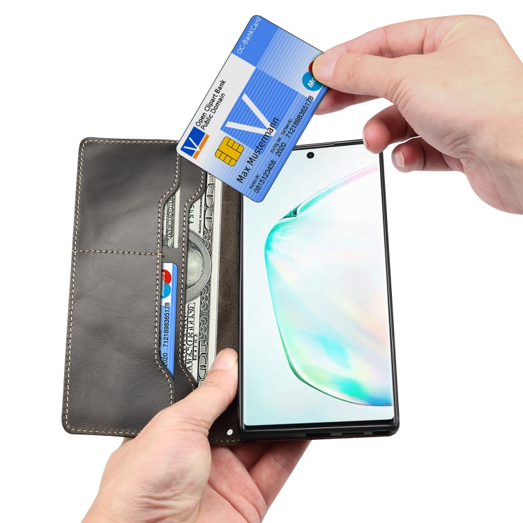 For Samsung Galaxy Note20 Denior Oil Wax Cowhide DK Magnetic Button Leather Phone Case(Black) For Samsung Galaxy Note20 Denior Oil Wax Cowhide DK Magnetic Button Leather Phone Case(Black)
