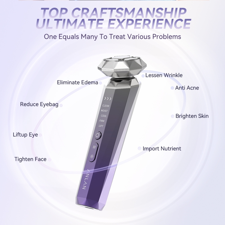 Instrumento de belleza de importación RF de diamante de cristal ANLAN EMS (púrpura degradado) - 2