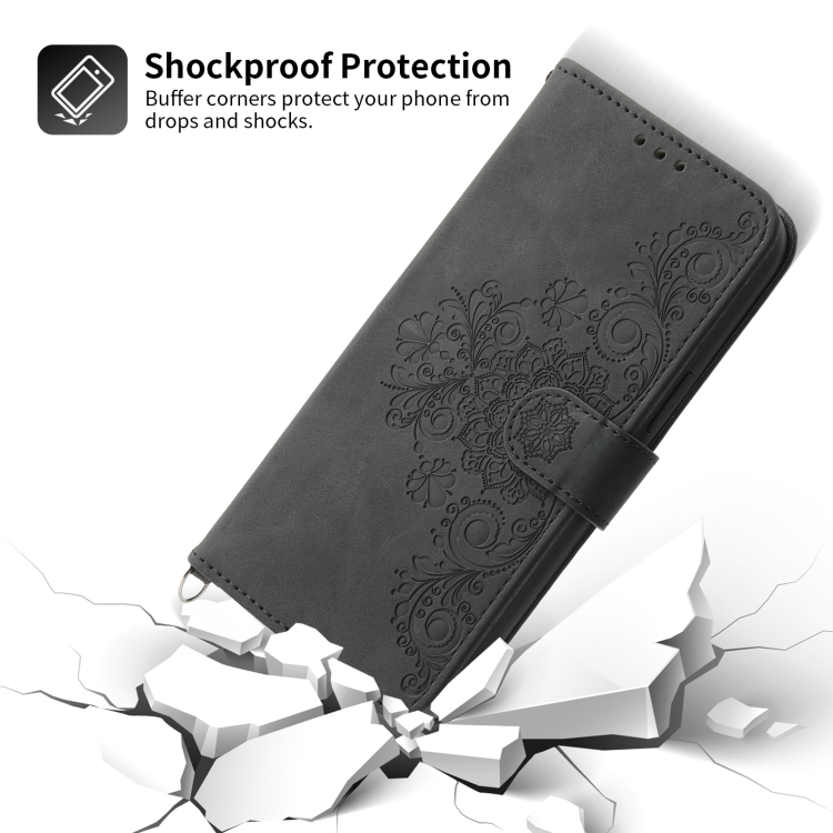 For Samsung Galaxy S23+ Skin-feel Flowers Embossed Wallet Leather Phone Case(Black) For Samsung Galaxy S23+ Skin-feel Flowers Embossed Wallet Leather Phone Case(Black)