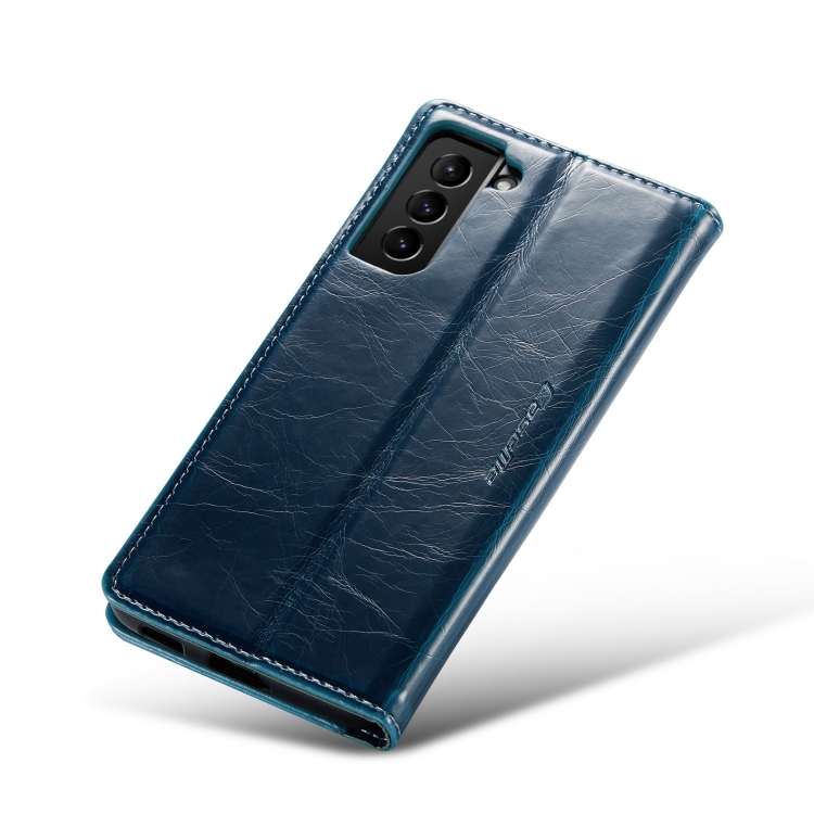 For Samsung Galaxy S21+ 5G CaseMe 003 Crazy Horse Texture Leather Phone Case(Blue) For Samsung Galaxy S21+ 5G CaseMe 003 Crazy Horse Texture Leather Phone Case(Blue)